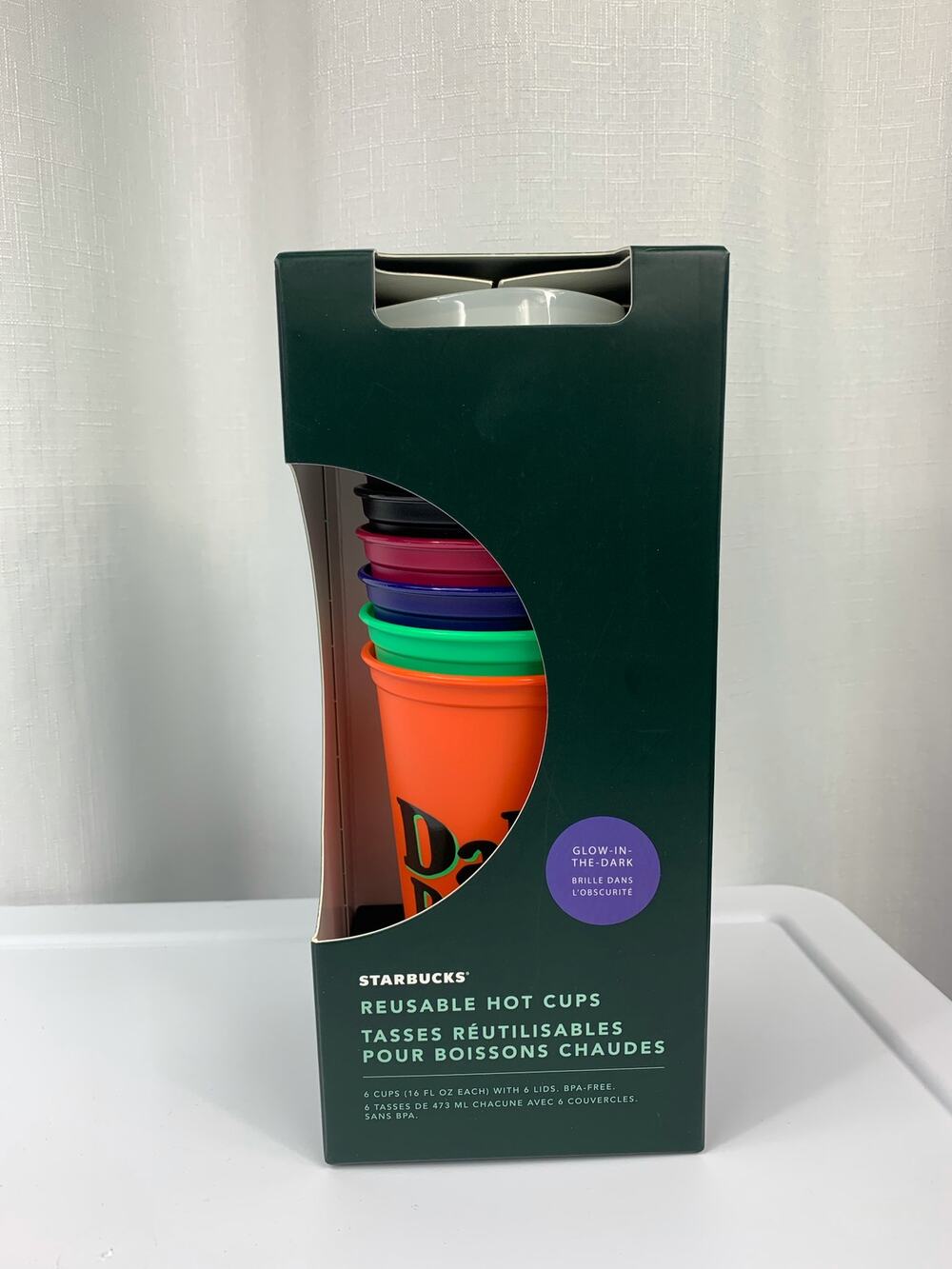 50% OFF Starbucks Reusable Hot Cups Halloween Glow In the Dark 16oz 6 Pack Colle